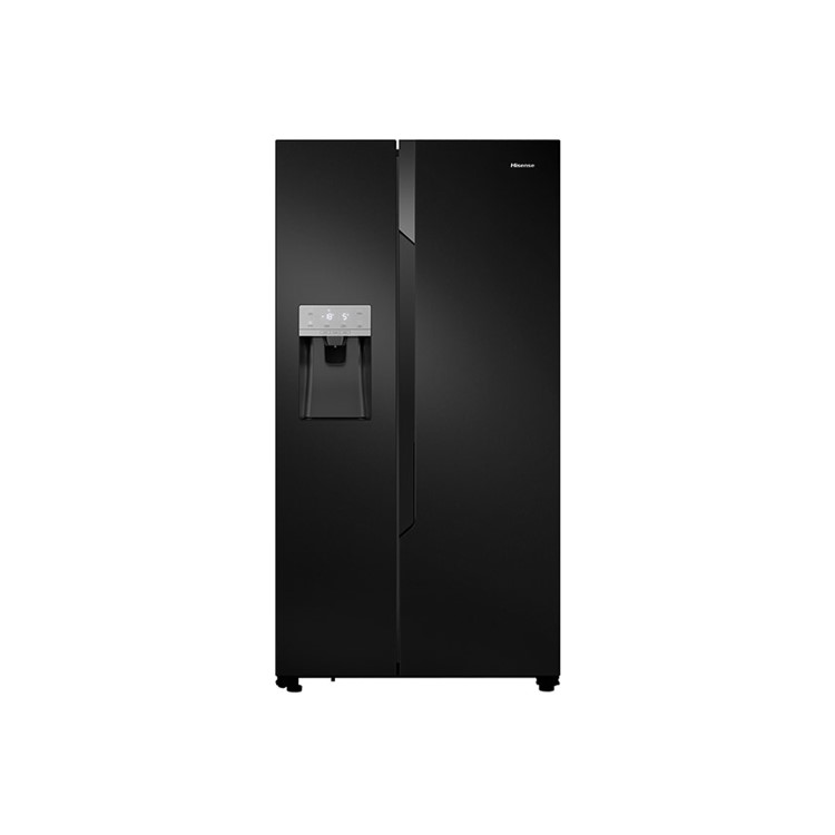 GRADE A1 - Hisense RS694N4TB1 Side-by-side American Fridge Freezer With Non Plumbed Ice & Water Dispenser - Black