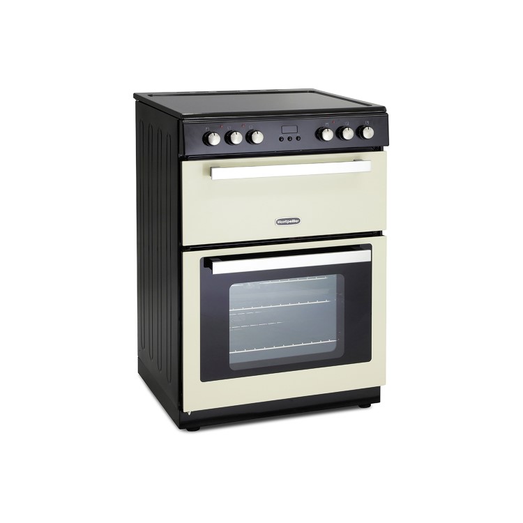 GRADE A3 - Montpellier RMC61CC 60cm Ceramic Mini Range Cooker Cream With Double Oven