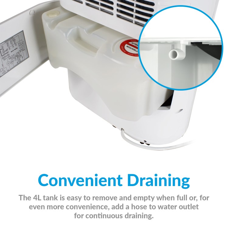 GRADE A3 - electriQ 20L Low Energy Anti-Bacterial Best Buy Dehumidifier for 2 to 5 bed houses -  CD20LE-V2
