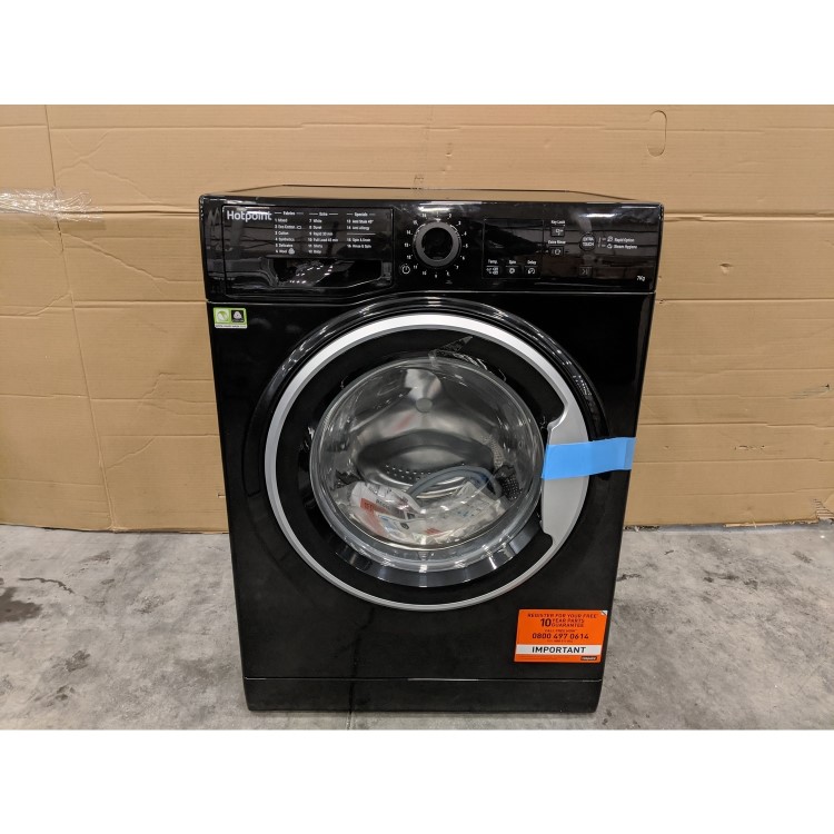 GRADE A3 - HOTPOINT NSWM743UBS 7kg 1400rpm Freestanding Washing Machine - Black