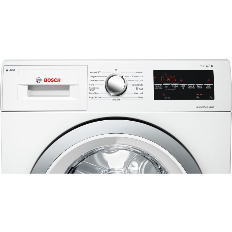 Refurbished Bosch WAU28S80GB Serie 6 Freestanding 8KG 1400 Spin Washing Machine with i-Dos - White