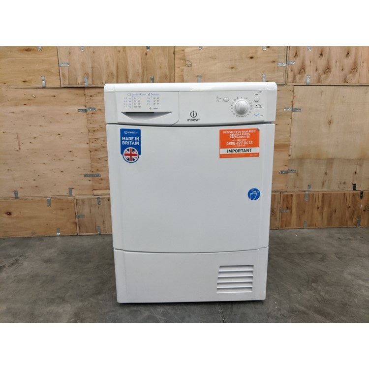 GRADE A3 - INDESIT IDC8T3B EcoTime 8kg Freestanding Condenser Tumble Dryer - White