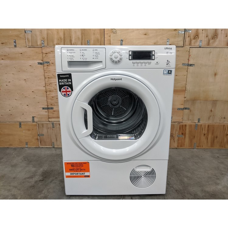 GRADE A3 - Hotpoint SUTCDGREEN9A1 Ultima 9kg Freestanding Heat Pump Condenser Tumble Dryer - Polar White