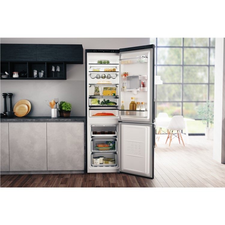 HOTPOINT H7T911AKSHAQUA 360 Litre Freestanding Fridge Freezer 70/30 Split Water Dispenser 60.1cm Wide - Inox