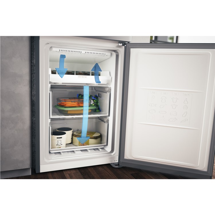 HOTPOINT H7T911AKSHAQUA 360 Litre Freestanding Fridge Freezer 70/30 Split Water Dispenser 60.1cm Wide - Inox