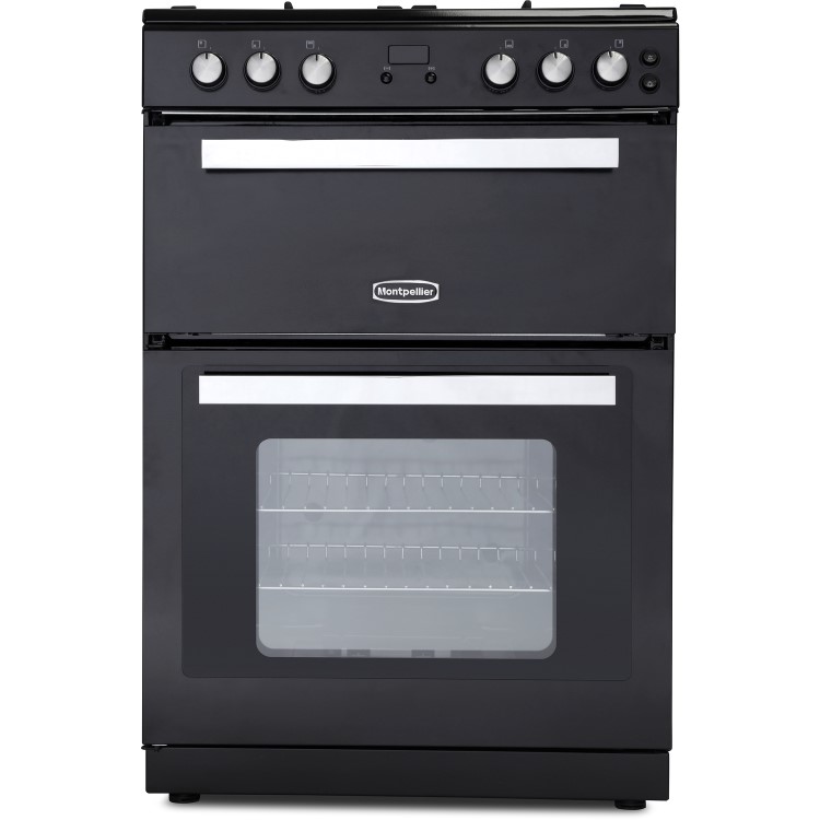 Montpellier RMC61GOK 60cm Mini Range Double Oven Gas Cooker - Black
