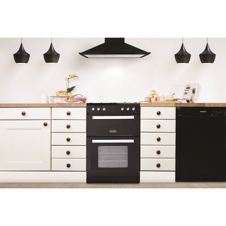 Montpellier RMC61GOK 60cm Mini Range Double Oven Gas Cooker - Black