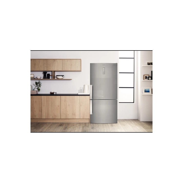 GRADE A2 - Hotpoint H84BE72XO3UK American Style Frost Free Freestanding Fridge Freezer - Silver