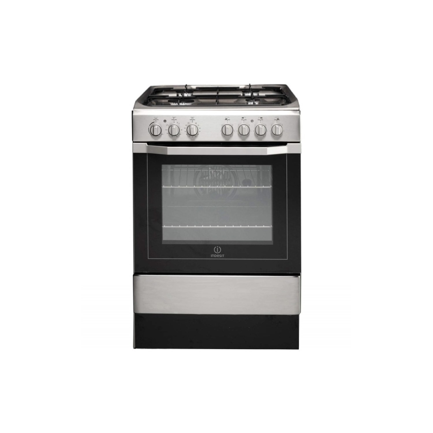 Indesit 60cm Dual Fuel Cooker - Stainless Steel