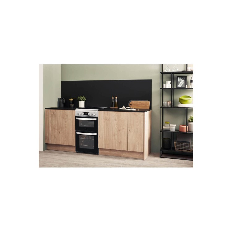 Hotpoint 50cm Double Oven Electric Cooker - Grey