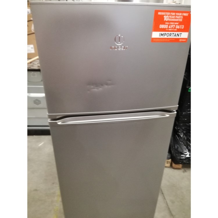 GRADE A3 - INDESIT I55TM4110X 213 Litre Freestanding Fridge Freezer Top Mount 80/20 Split Low Frost 55cm Wide - Stainless Steel