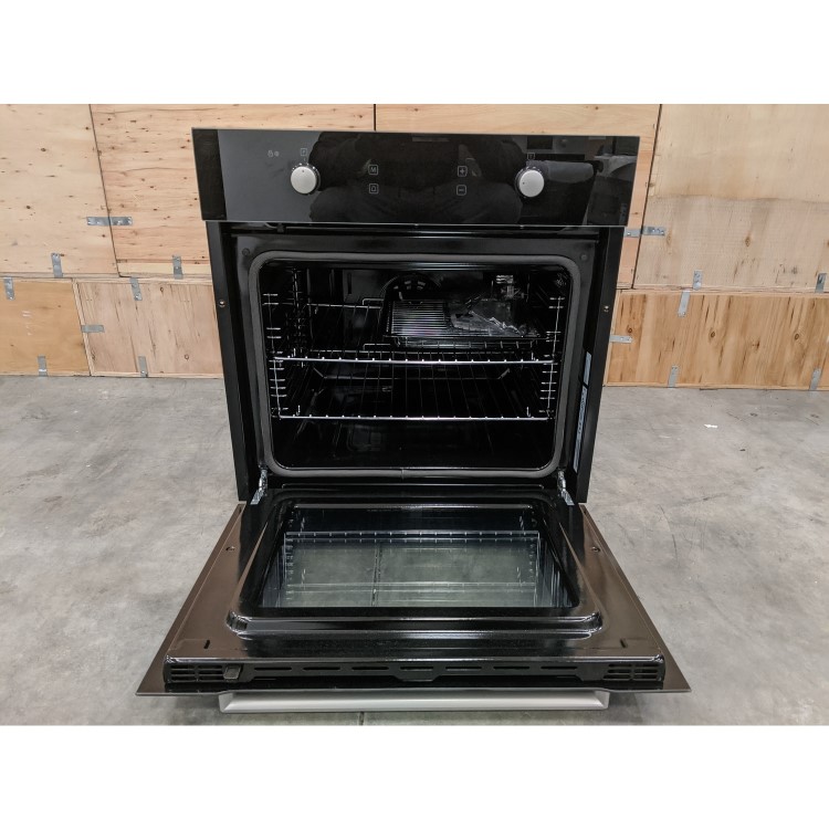 GRADE A3 - electriQ 68L Pyrolytic Self Cleaning Electric Single Oven in Black - Supplied with a plug 