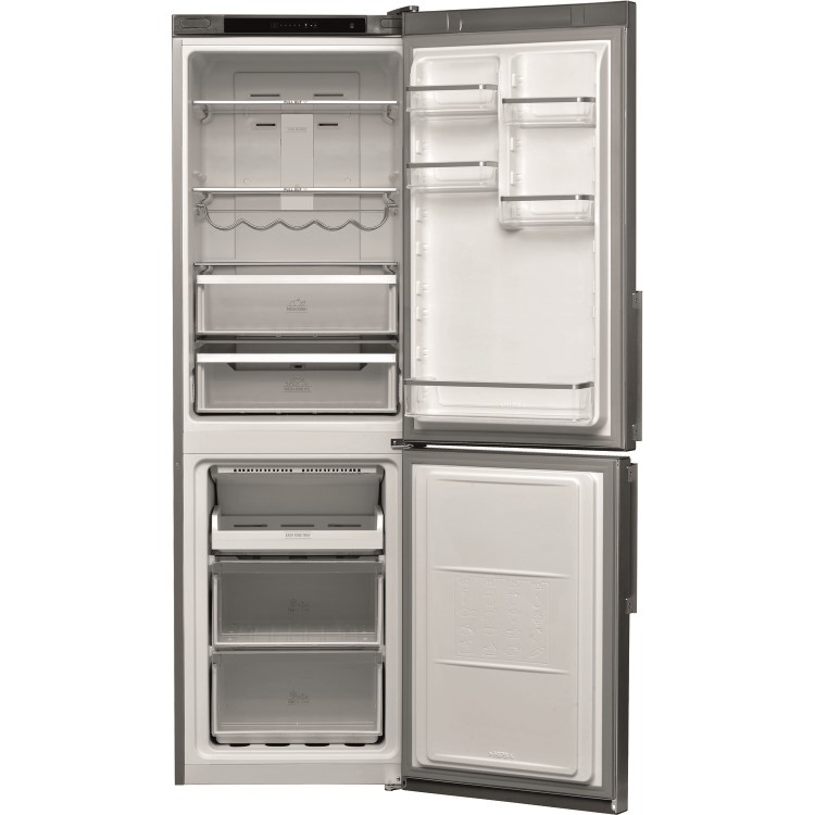 GRADE A2 - Hotpoint H5T811IMXH 70/30 Split 338L Freestanding Fridge Freezer - Mirror/Inox