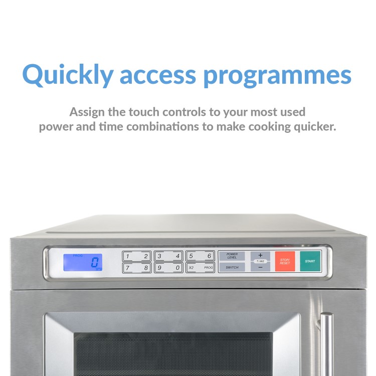GRADE A2 - electriQ 1800W 30L Programmable Commercial Microwave for Commercial Kitchens & Catering - Stainless Steel