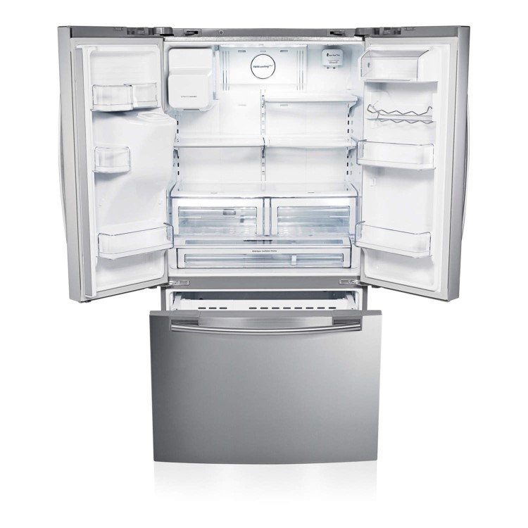 GRADE A3 - Heavy cosmetic damage - Samsung RFG23UERS1 G-series 3-door Large Capacity Freestanding Fridge Freezer - Real Stainless Steel