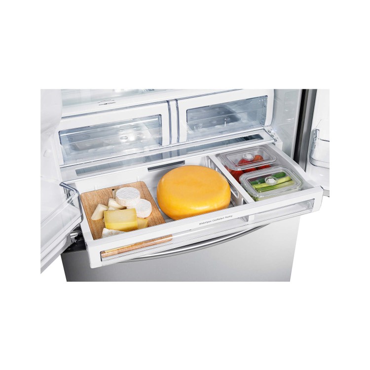 GRADE A3 - Heavy cosmetic damage - Samsung RFG23UERS1 G-series 3-door Large Capacity Freestanding Fridge Freezer - Real Stainless Steel