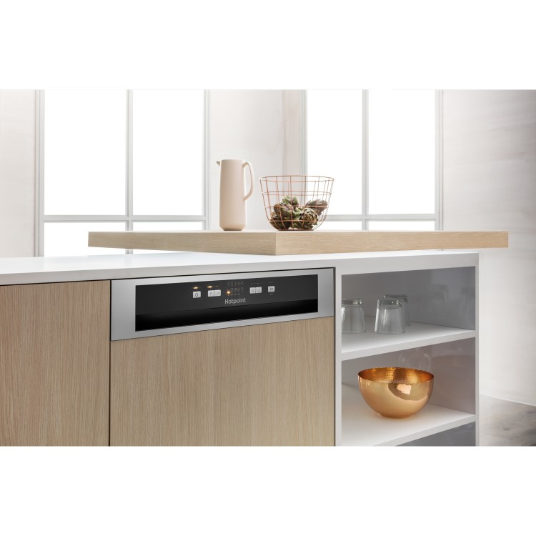 HOTPOINT HBC2B19 13 Place Semi-Integrated Dishwasher - Black Control Panel