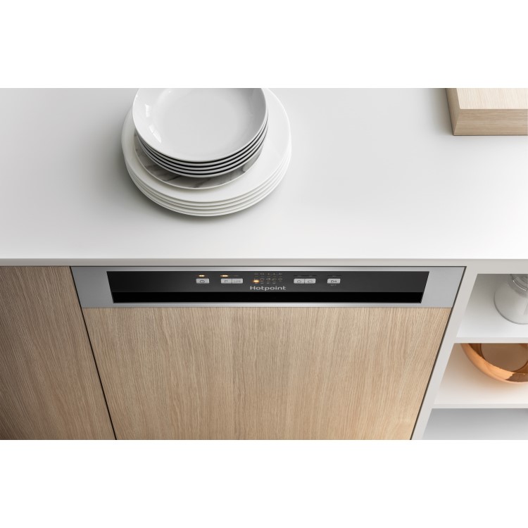 HOTPOINT HBC2B19 13 Place Semi-Integrated Dishwasher - Black Control Panel