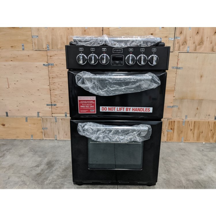 GRADE A3 - Stoves Richmond 550E 55cm Double Oven Electric Cooker with Ceramic Hob and Lid - Black