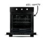 GRADE A1 - electriQ 65 litre 8 Function Fan Assisted Single oven in Black - Supplied with a plug 