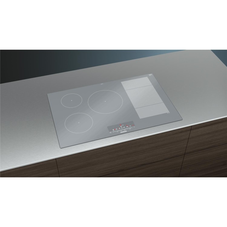 GRADE A2 - Siemens EX879FVC1E iQ700 81cm Induction Hob - Silver Glass