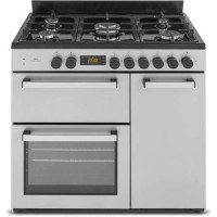 GRADE A3 - New World NW90DF3ST 90cm Triple Cavity Dual Fuel Range Cooker - Stainless Steel