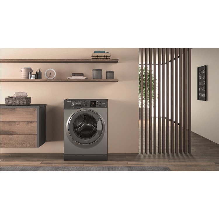 Hotpoint NSWM743UGG 7kg 1400rpm Freestanding Washing Machine - Graphite