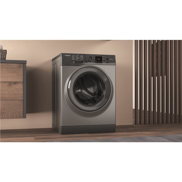 Hotpoint NSWM743UGG 7kg 1400rpm Freestanding Washing Machine - Graphite