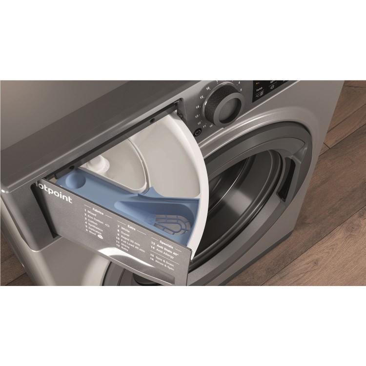 Hotpoint NSWM743UGG 7kg 1400rpm Freestanding Washing Machine - Graphite