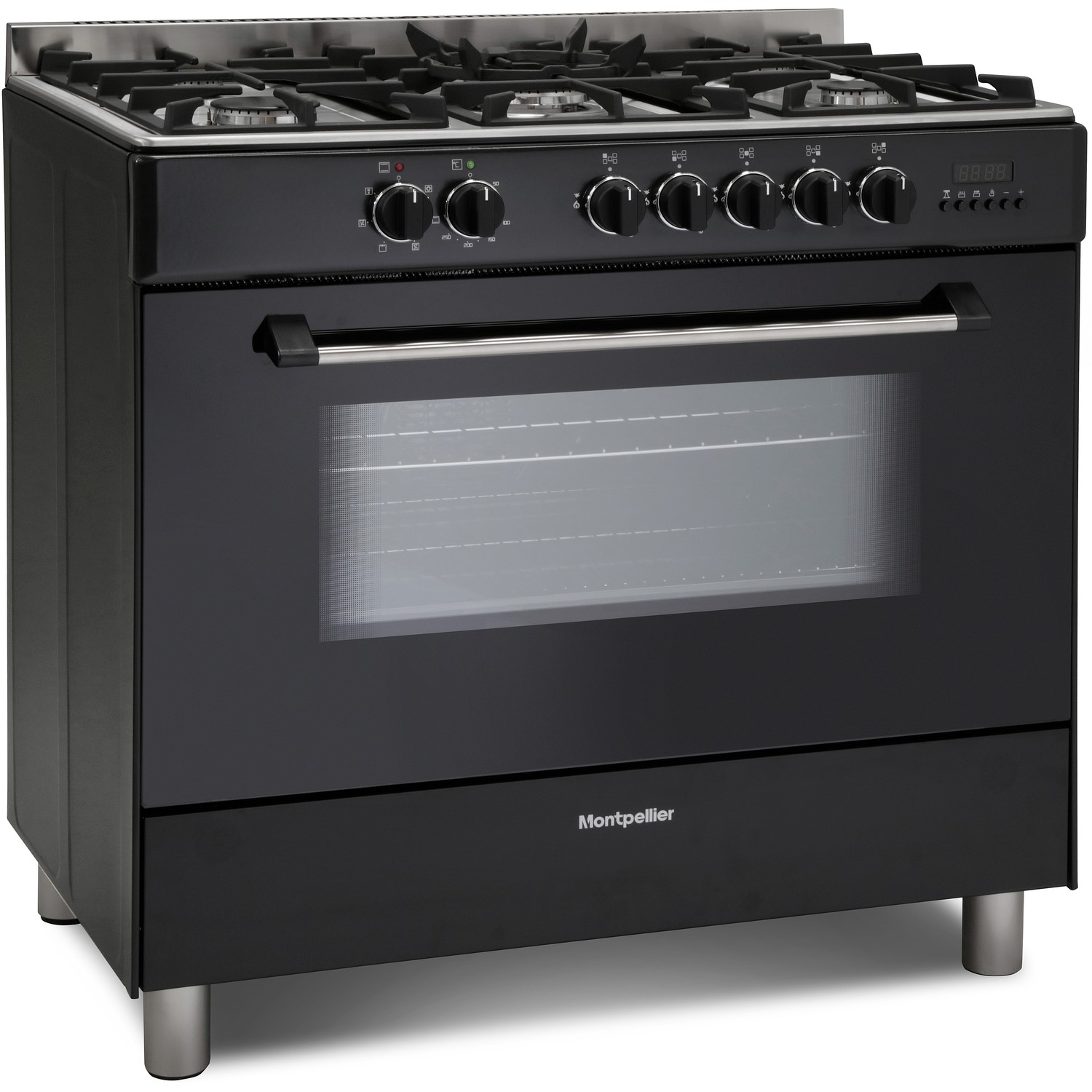 Montpellier 90cm Dual Fuel Range Cooker - Black