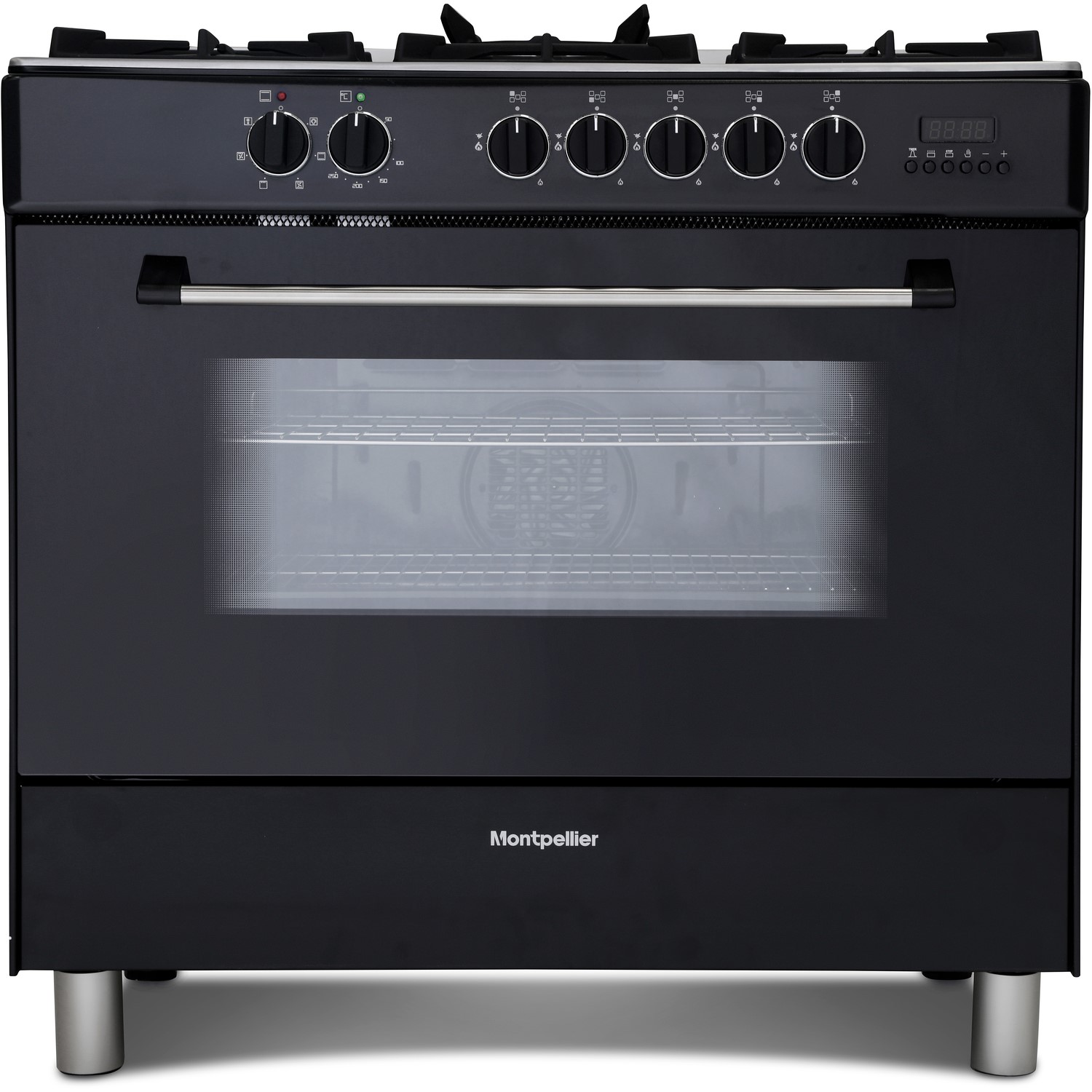 Montpellier 90cm Dual Fuel Range Cooker Black MR91DFMK Appliances