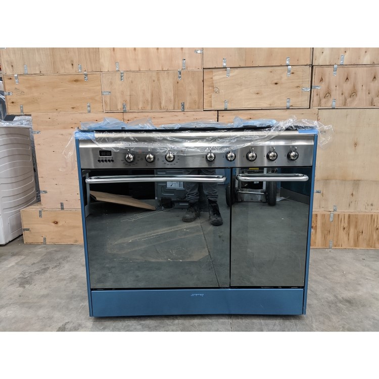 Refurbished Smeg CC92MX9 Cucina Double Cavity 90cm Dual Fuel Range Cooker - Stainless Steel