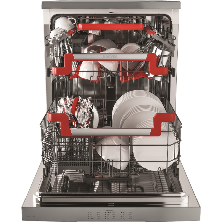 Refurbished Hoover HDPN1S643PX-80 16 Place Freestanding Dishwasher Stainless Steel