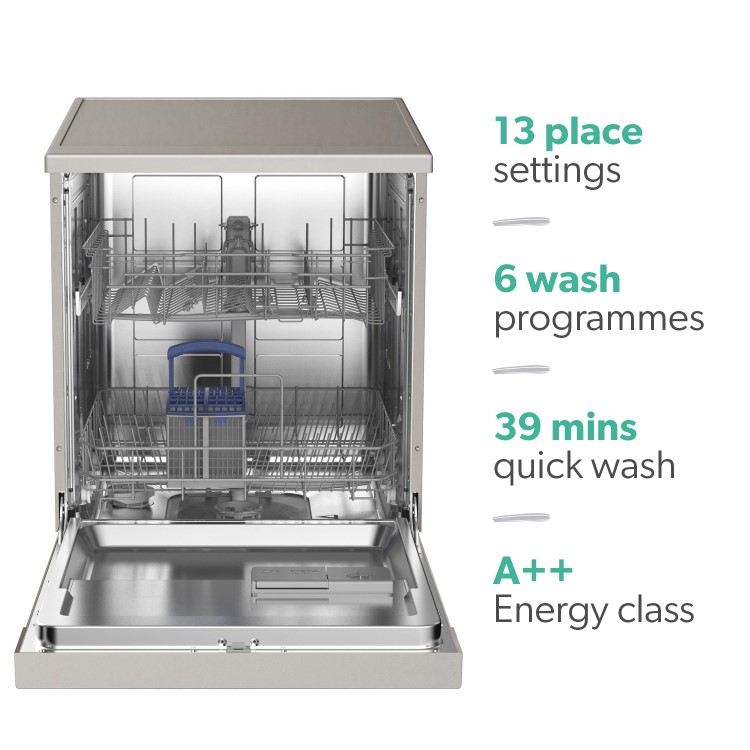 GRADE A2 - Hisense HS60240XUK 13 Place Freestanding Dishwasher - Stainless Steel