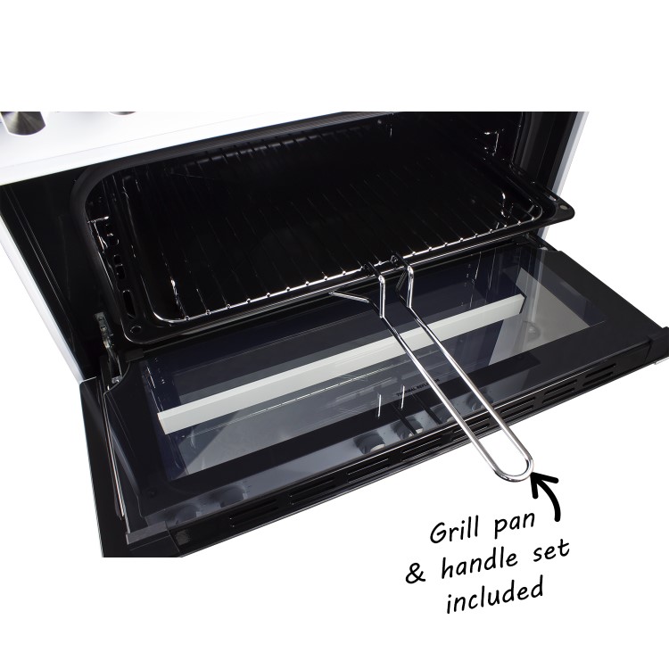 Refurbished electriQ EQEC60W4 60cm Electric Cooker White
