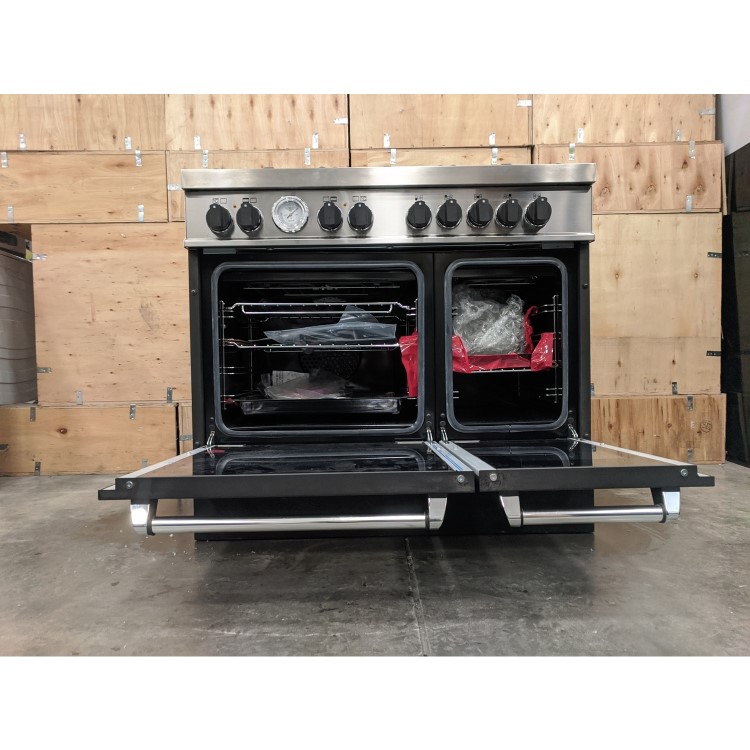 Refurbished Bertazzoni Master Series MAS90-5-MFE-D-NEE 90cm Dual Fuel Double Oven Range Cooker Black
