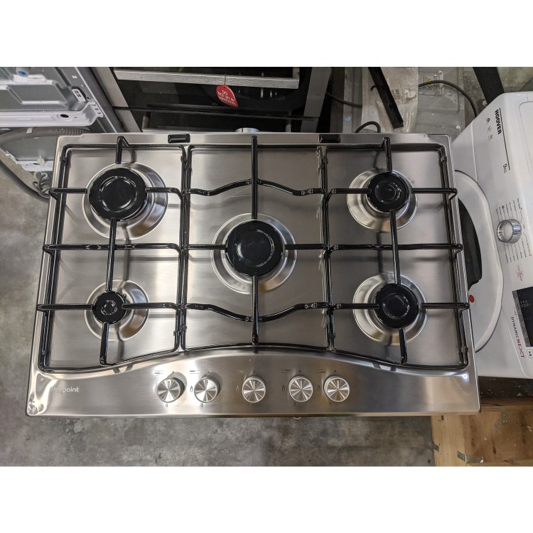 GRADE A3 - Hotpoint PCN752UIXH 73cm Five Burner Gas Hob - Stainless Steel