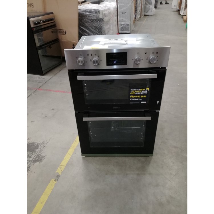 GRADE A3 - Zanussi ZOA35660XK Electric Built-in Double Oven With Programmable Timer - Stainless Steel