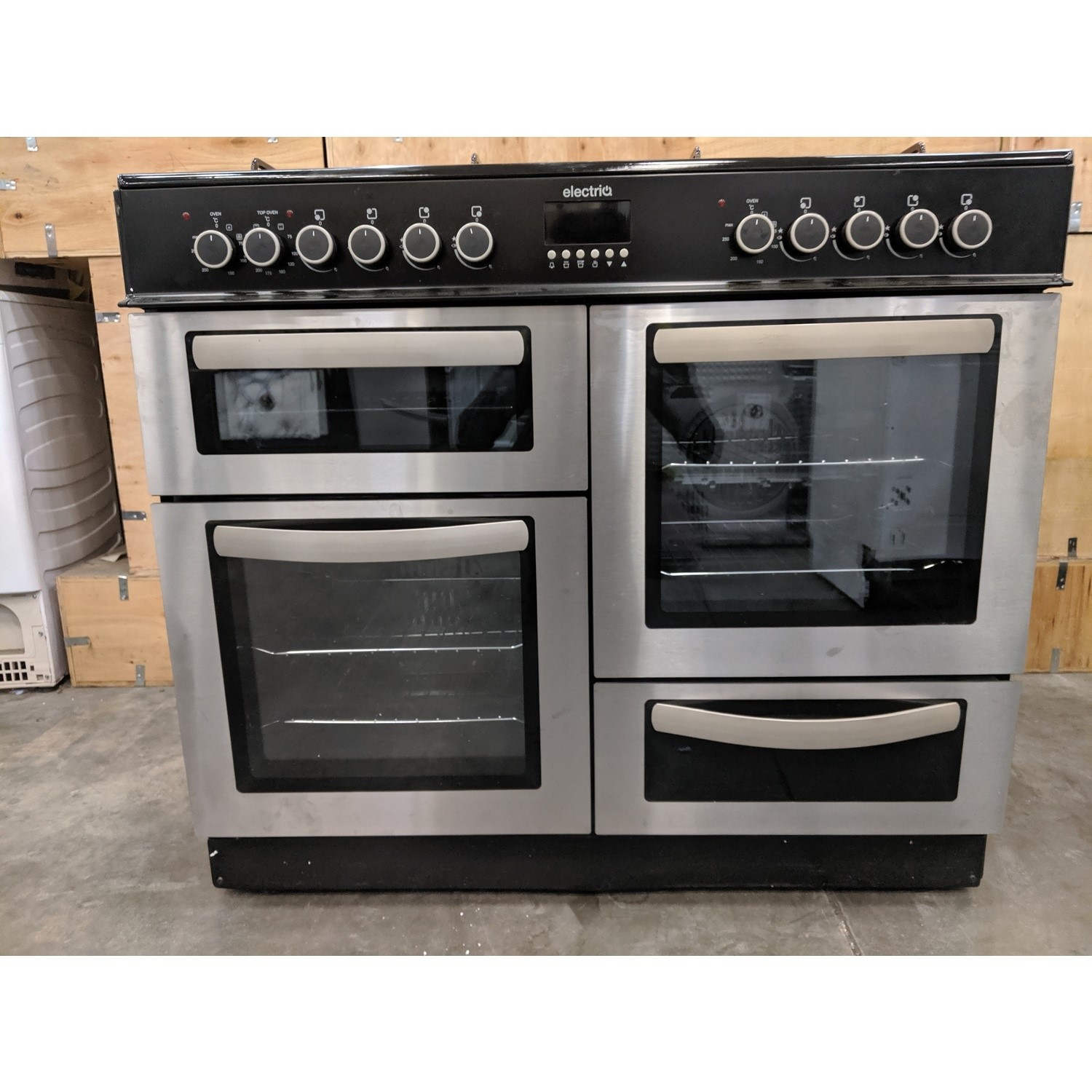 Refurbished electriQ EQRANGE100SS 100cm Dual Fuel Double Oven Range