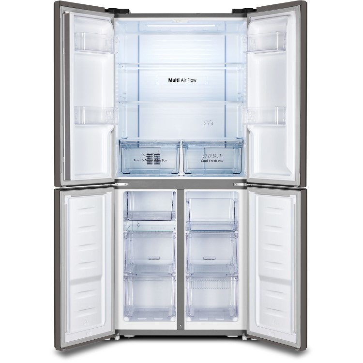 Fridgemaster 394 Litre Four Door American Fridge Freezer With Multiflow  - Black