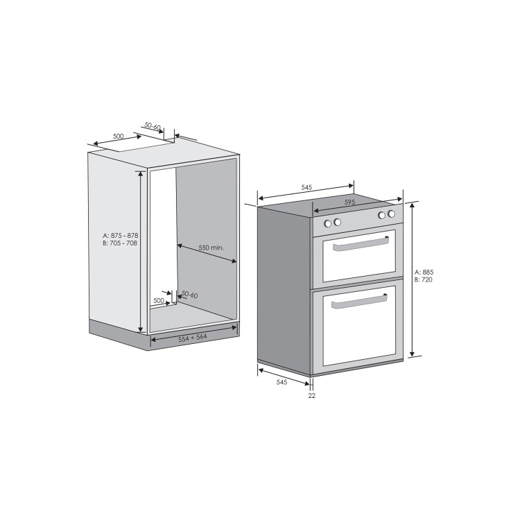Hoover HDO8442X 5 Function Touch Control Electric Built Under Double Oven - Stainless Steel