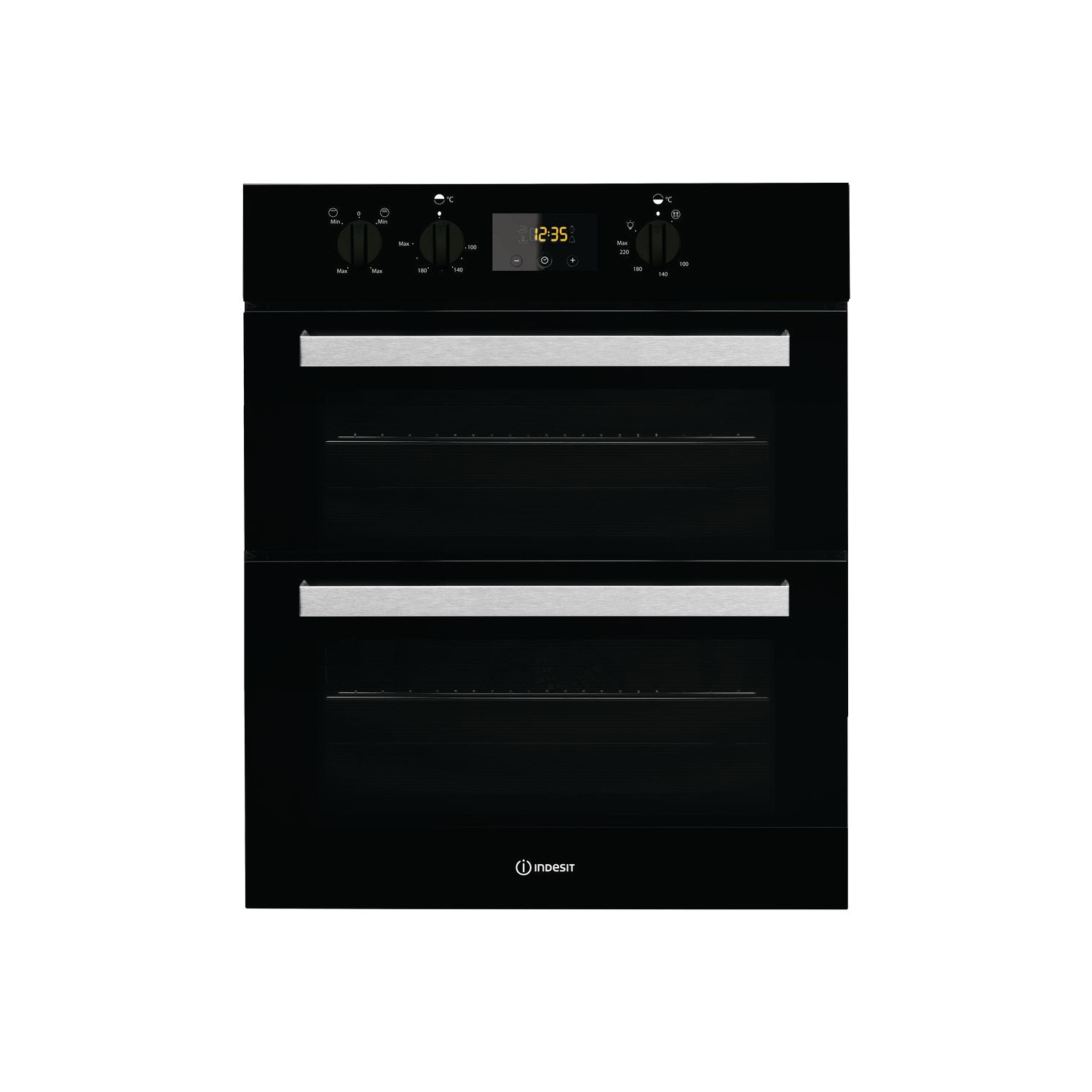 Refurbished Indesit Aria IDU6340BL 60cm Double Built Under Electric Oven Black