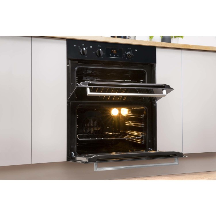 GRADE A2 - Indesit IDU6340BL Aria Electric Built Under Double Oven - Black