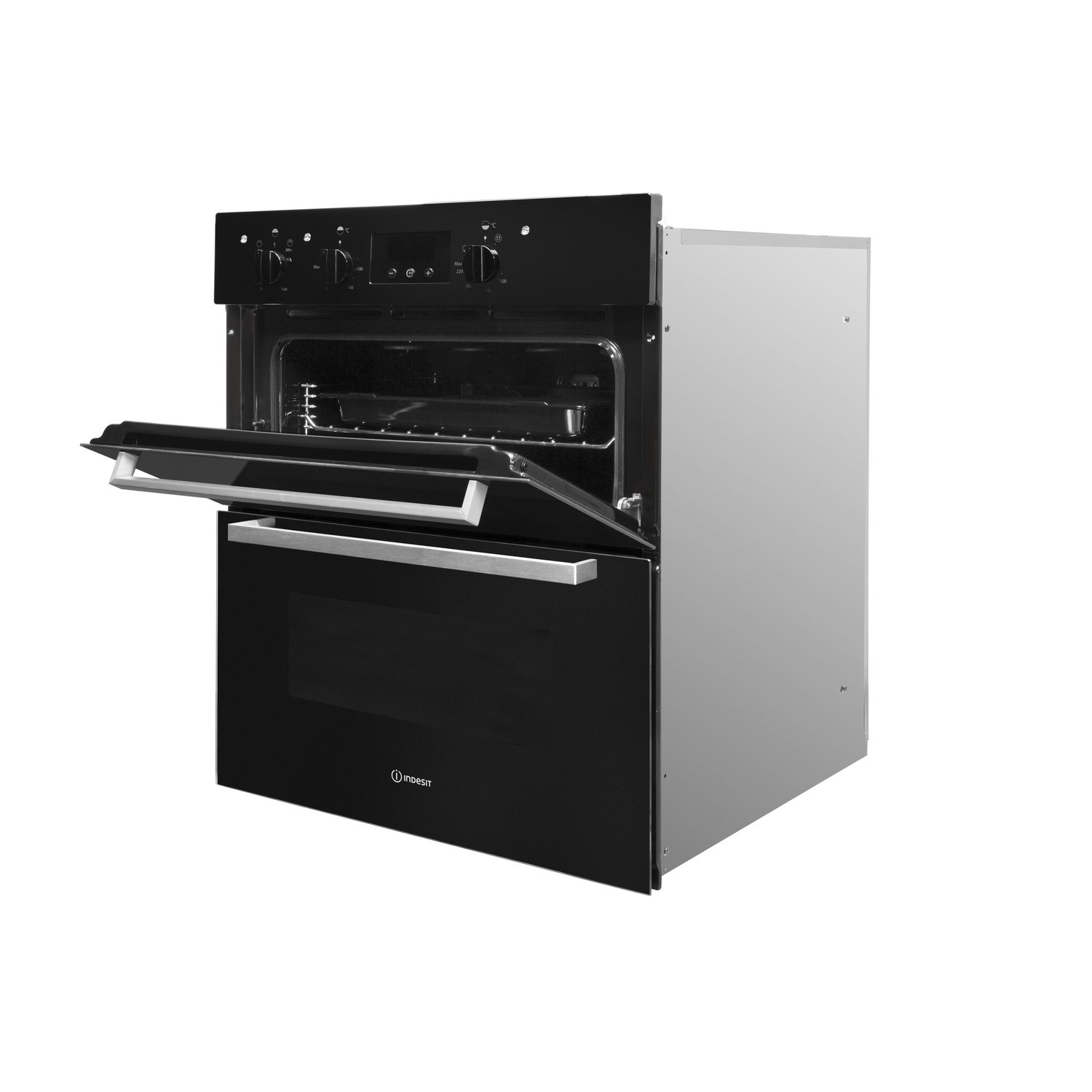 Indesit Aria Electric Built Under Double Oven Black IDU6340BL