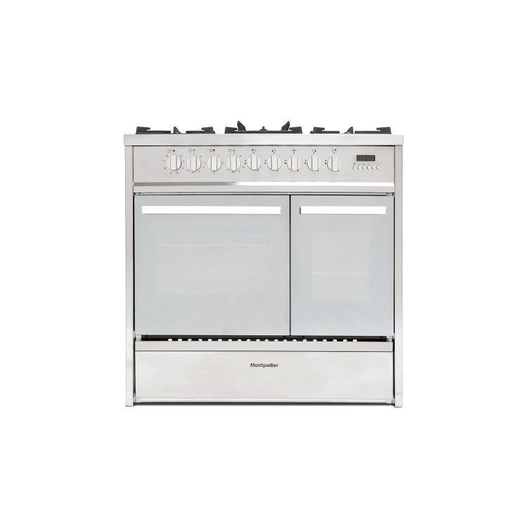 Refurbished Montpellier MRT91DFMX 90cm Dual Fuel Range Cooker Stainless Steel