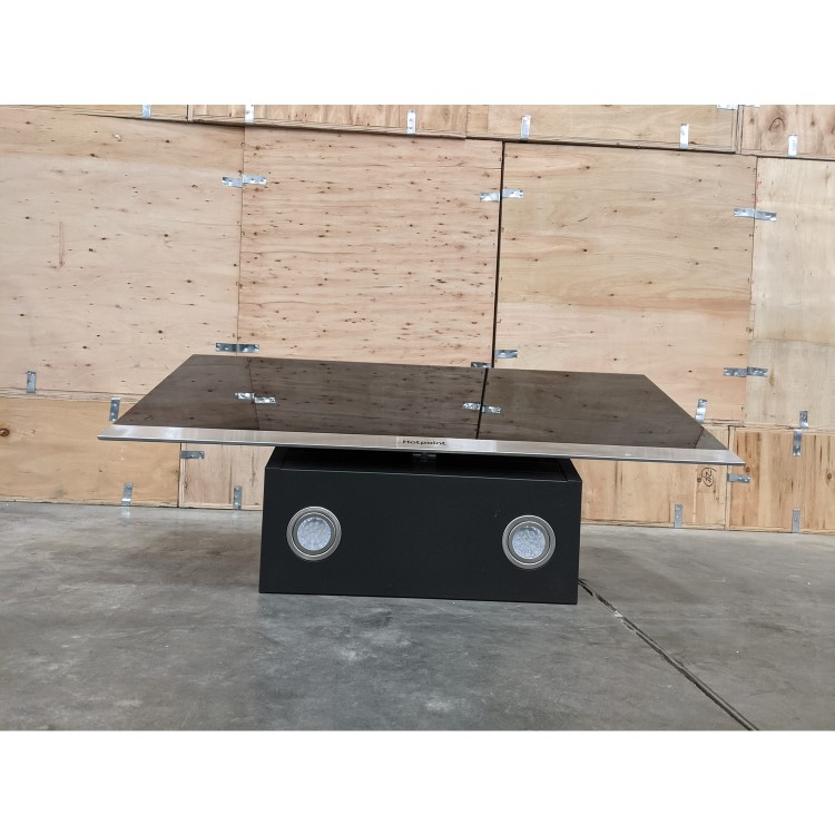 GRADE A3 - Hotpoint PHVP87FLTK 80cm Angled Glass Chimney Cooker Hood in Black