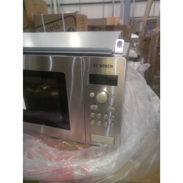 GRADE A3 - Bosch HMT75M551B 800W 17L Built-in Microwave Oven For 50cm Wide Cabinet Brushed Steel
