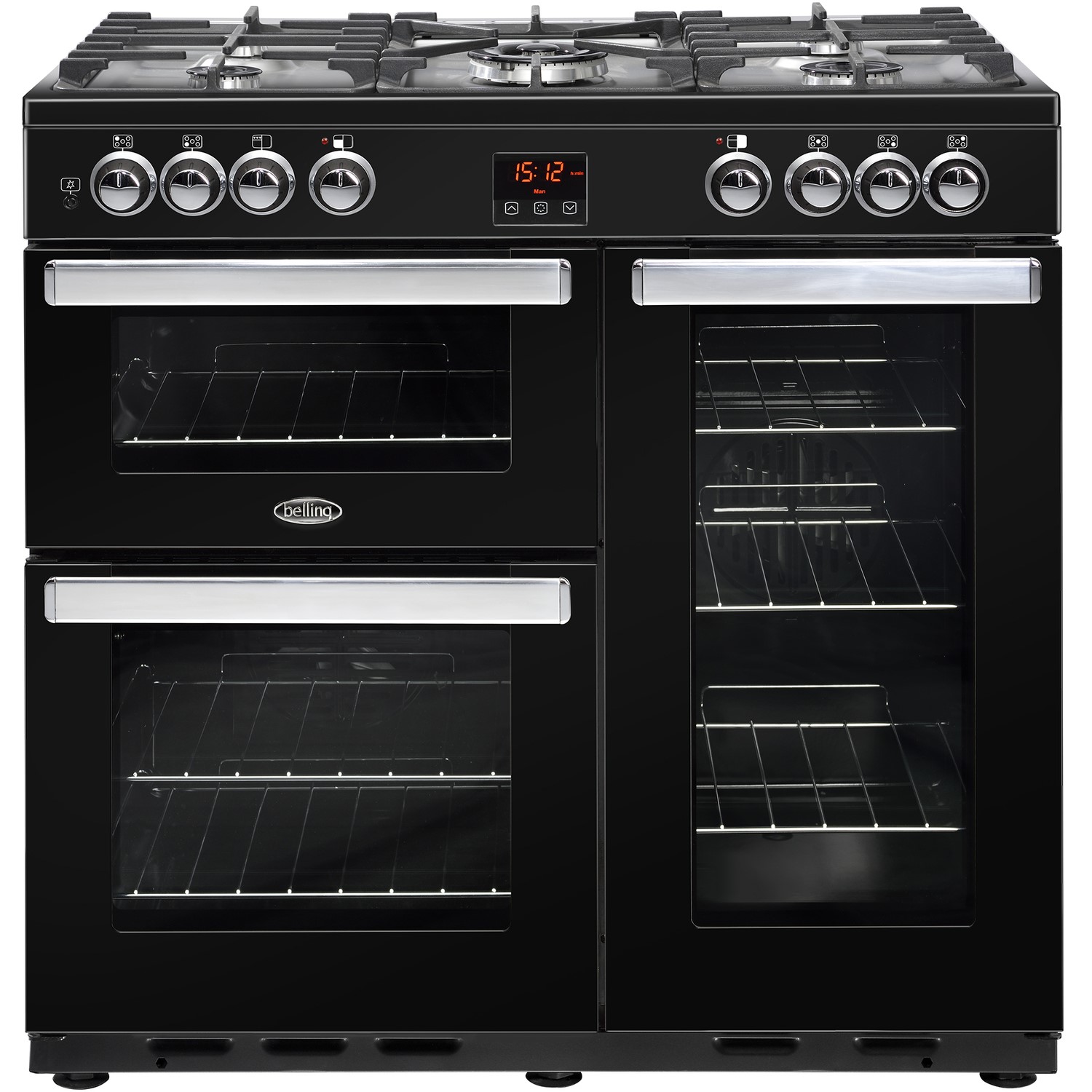 Belling 444444071 Cookcentre 90DFT 90cm Dual Fuel Range Cooker - Black