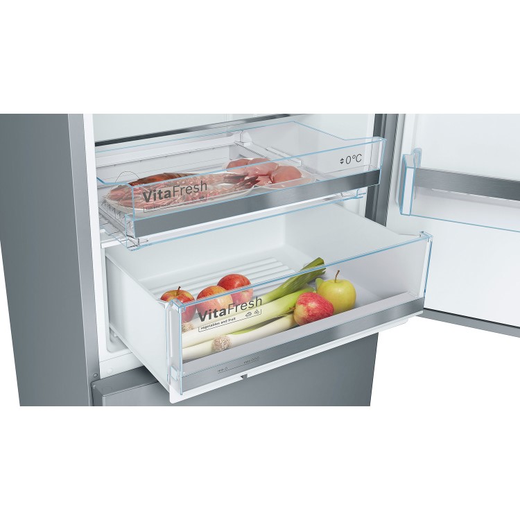 Bosch KGE49VI4AG 413 Litre Freestanding Fridge Freezer 60/40 Split A+++ Energy Rating 70cm Wide - Stainless Steel