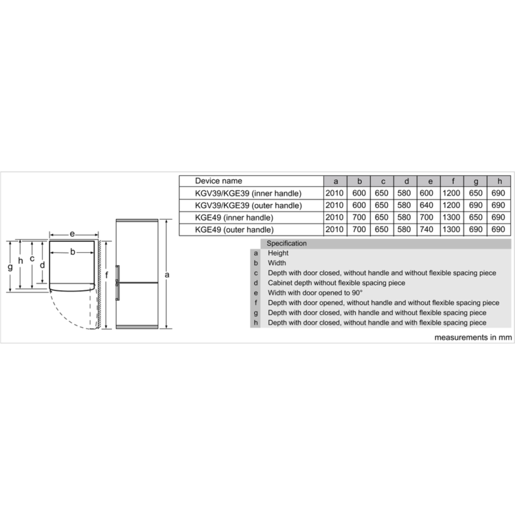 Bosch KGE49VI4AG 413 Litre Freestanding Fridge Freezer 60/40 Split A+++ Energy Rating 70cm Wide - Stainless Steel